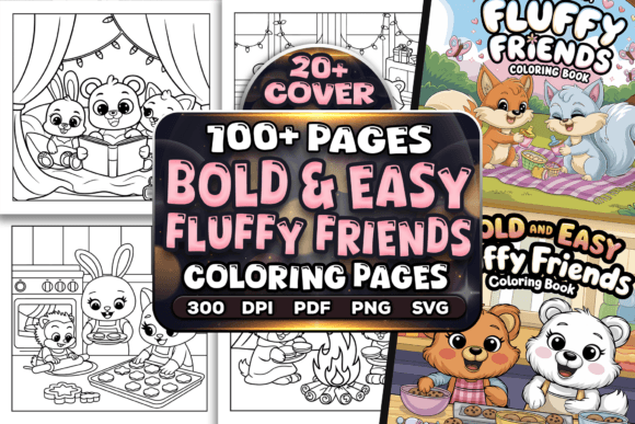 Download Bold Easy Fluffy Friends Coloring Pages - Easy Collection