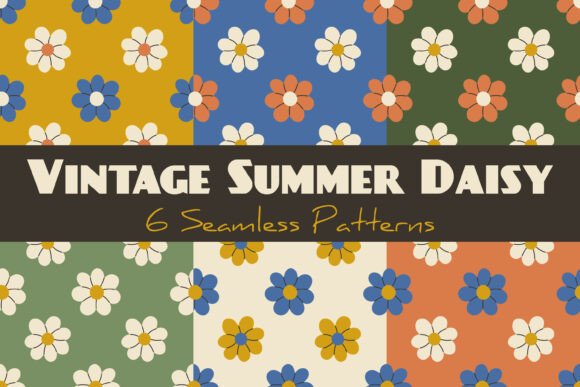 Download Vintage Summer Daisy Seamless Patterns - Premium Resources
