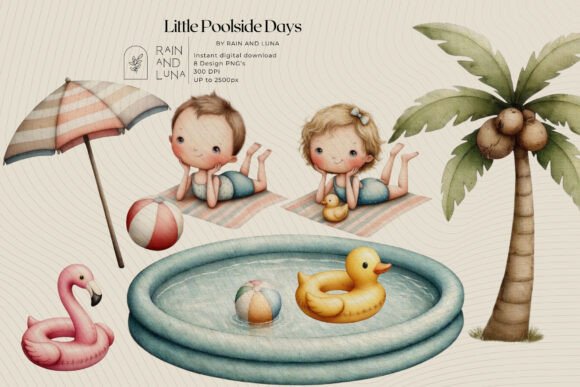 Download Little Poolside Days ☀️ Vintage Summer C - Premium Resources